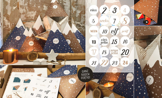 Adventskalender-Set Berge / DIY zum selberbasteln