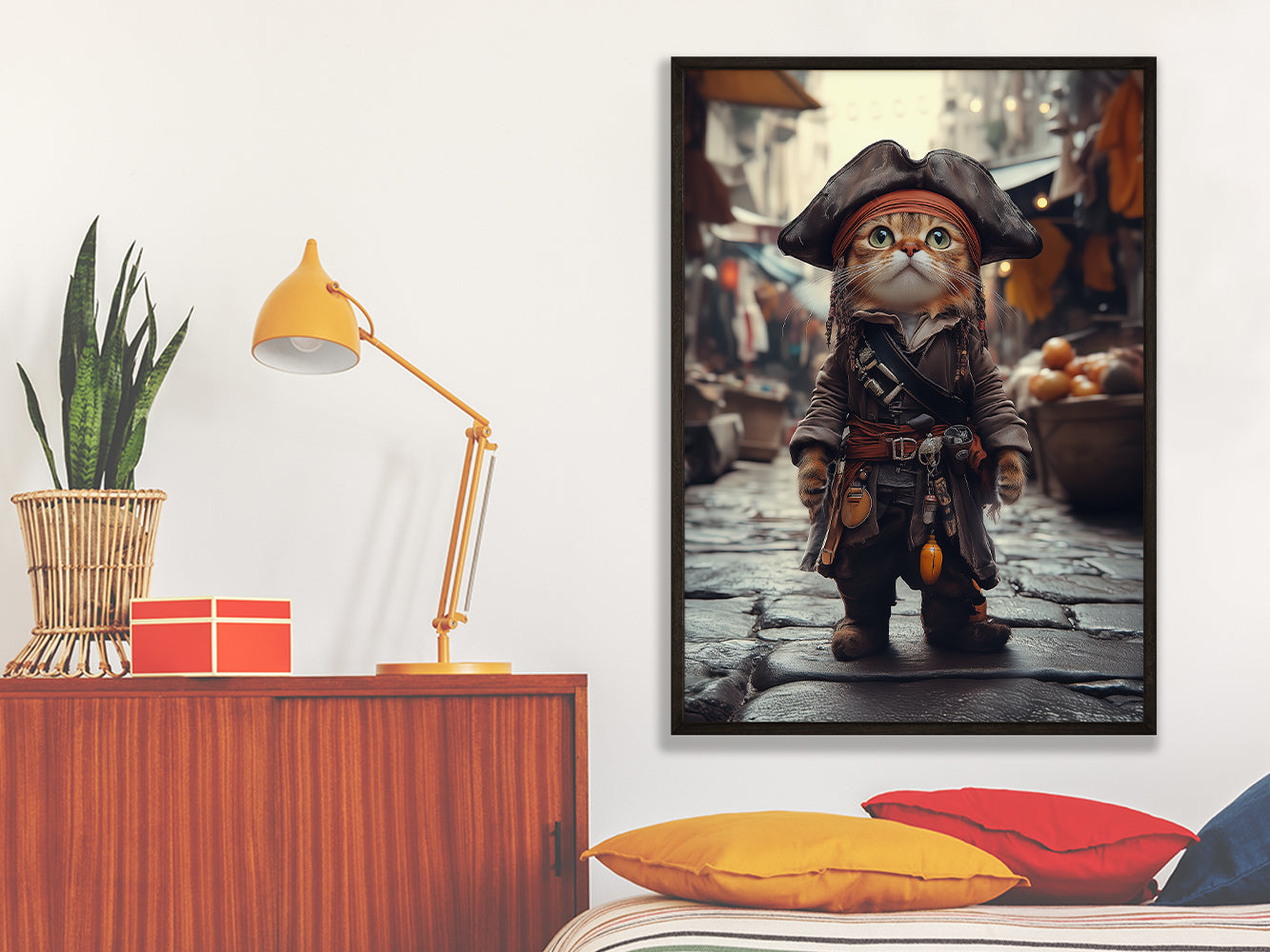 POSTER ›He is a pirate 1‹ / Wanddeko, Art Print, Kinderzimmer Poster, Pirat, Katze, Jack Sparrow