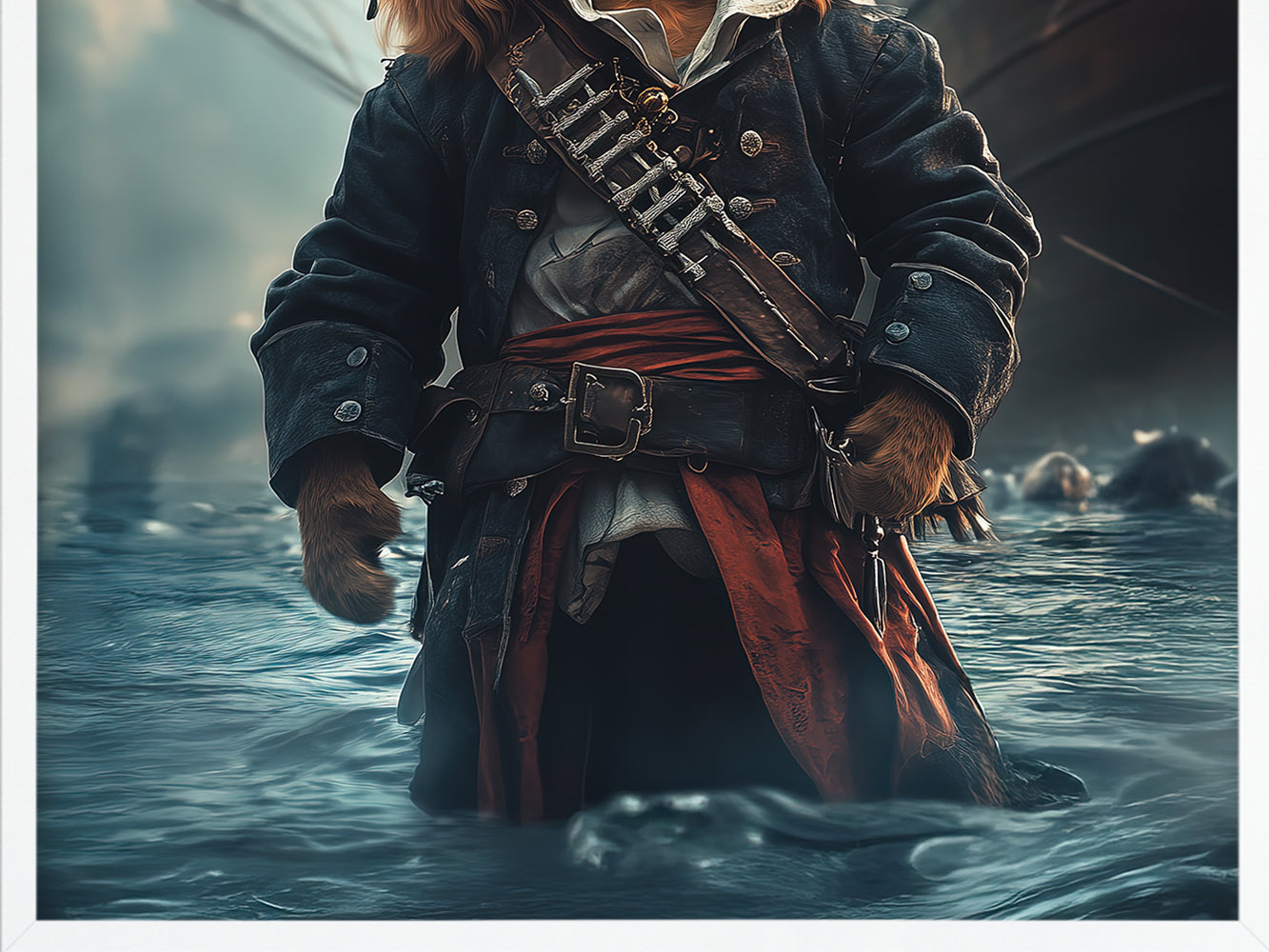 POSTER ›He is a pirate 3‹ / Wanddeko, Art Print, Kinderzimmer Poster, Pirat, Katze, Jack Sparrow