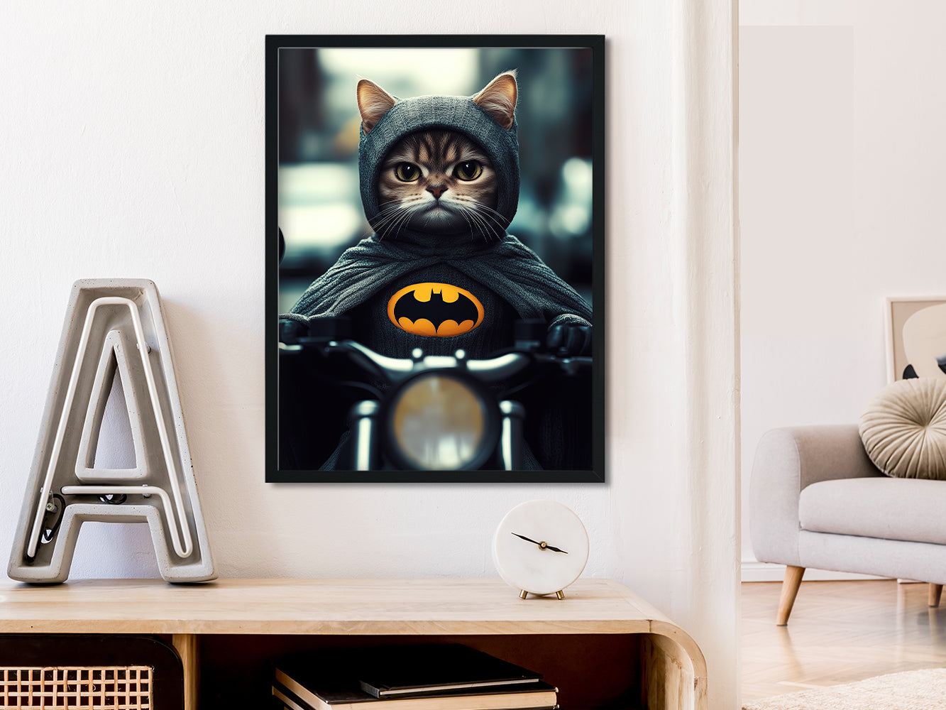 POSTER ›Catman 2‹ / Wanddeko, Art Print, Kinderzimmer Poster, Superheld, Katze, Batman, Geschenk für Katzenfans