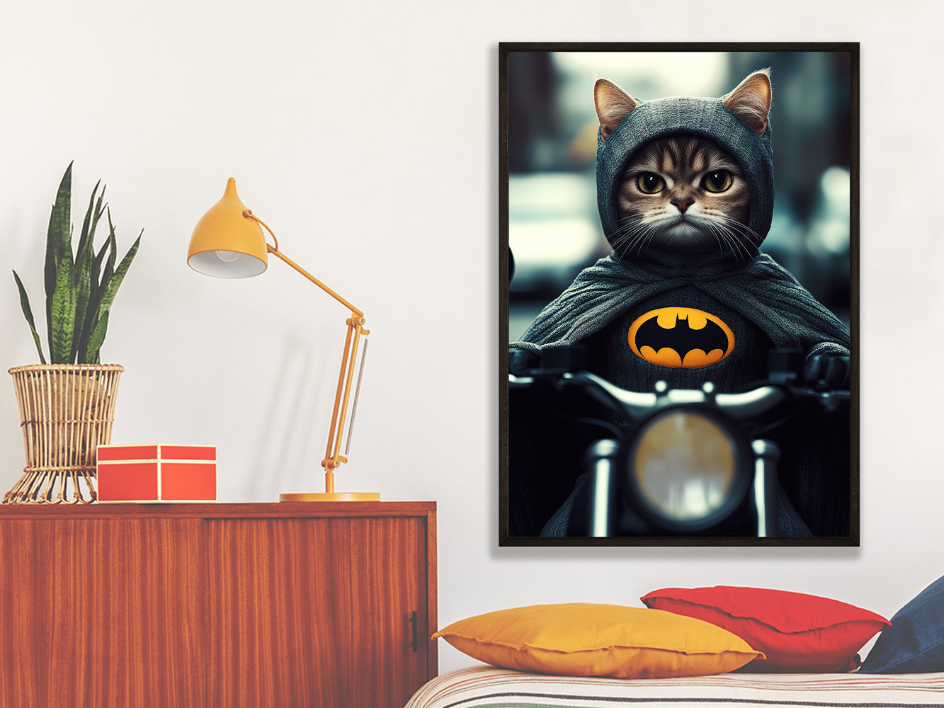 POSTER ›Catman 2‹ / Wanddeko, Art Print, Kinderzimmer Poster, Superheld, Katze, Batman, Geschenk für Katzenfans
