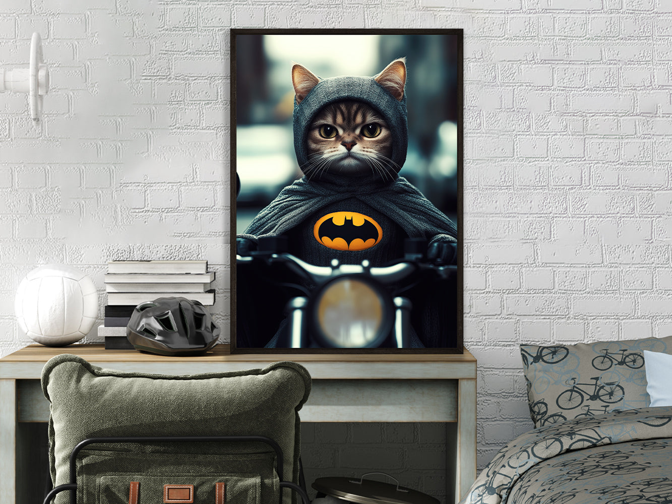 POSTER ›Catman 2‹ / Wanddeko, Art Print, Kinderzimmer Poster, Superheld, Katze, Batman, Geschenk für Katzenfans