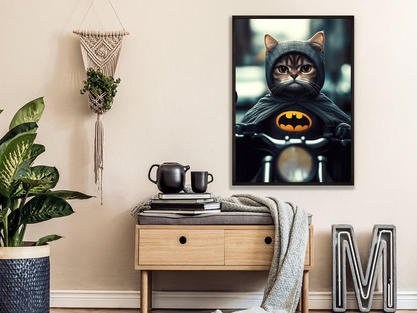 POSTER ›Catman 2‹ / Wanddeko, Art Print, Kinderzimmer Poster, Superheld, Katze, Batman, Geschenk für Katzenfans