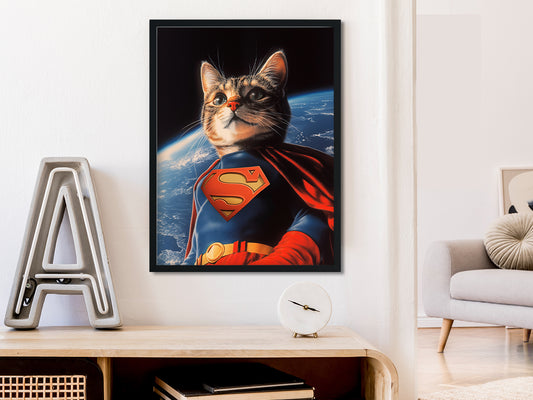 POSTER ›Supercat 1‹ / Wanddeko, Art Print, Kinderzimmer Poster, Superheld, Katze, Batman, Geschenk für Katzenfans (Kopie)