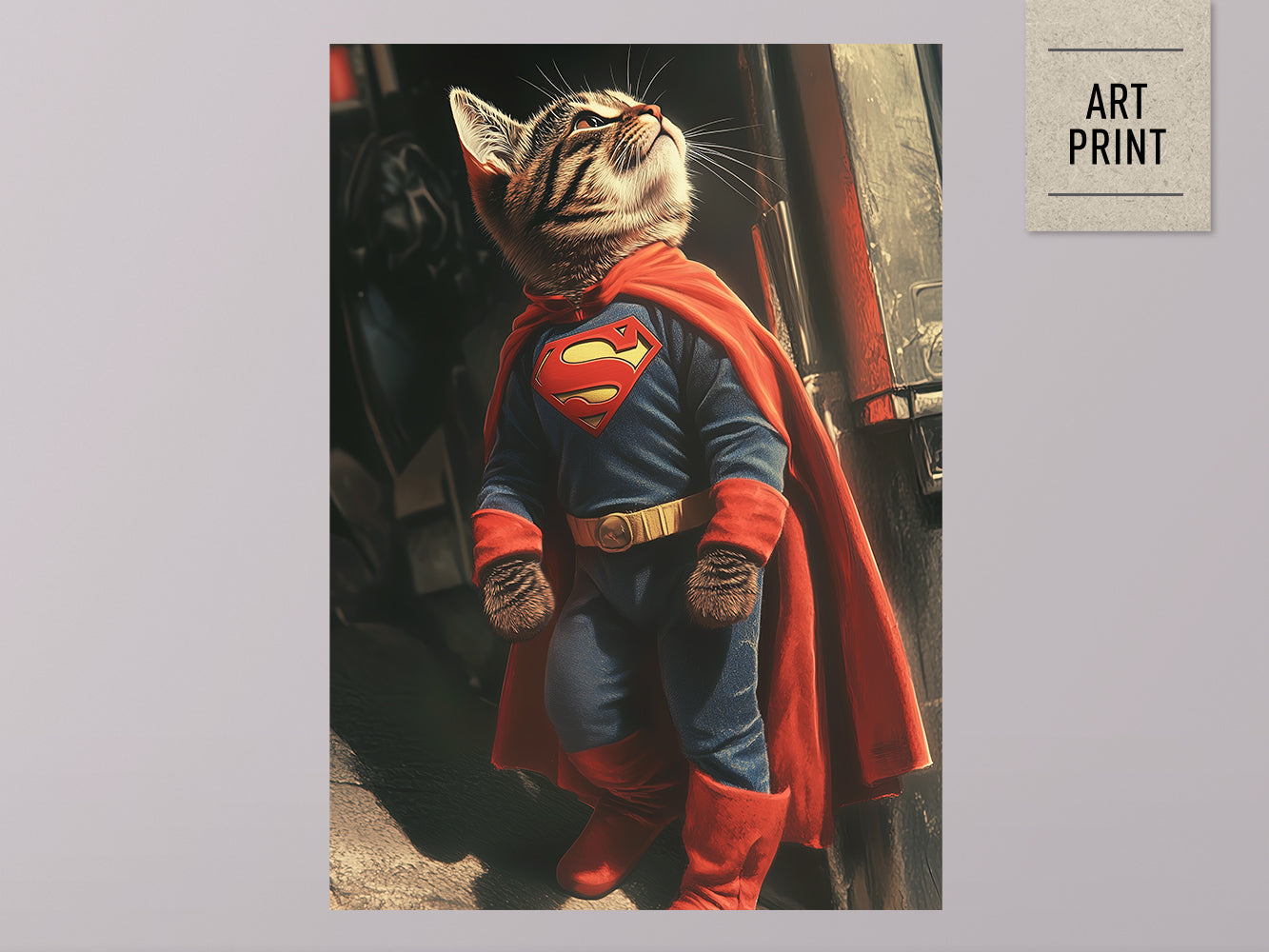 POSTER ›Supercat 3‹ / Wanddeko, Art Print, Kinderzimmer Poster, Superheld, Katze, Batman, Geschenk für Katzenfans (Kopie) (Kopie) (Kopie)