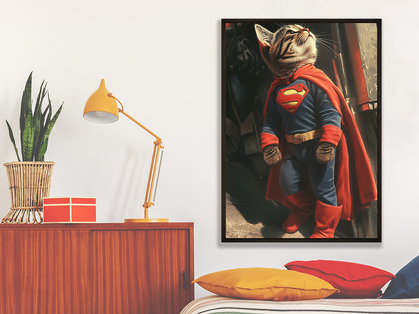 POSTER ›Supercat 3‹ / Wanddeko, Art Print, Kinderzimmer Poster, Superheld, Katze, Batman, Geschenk für Katzenfans (Kopie) (Kopie) (Kopie)