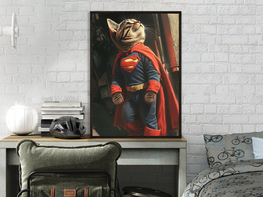 POSTER ›Supercat 3‹ / Wanddeko, Art Print, Kinderzimmer Poster, Superheld, Katze, Batman, Geschenk für Katzenfans (Kopie) (Kopie) (Kopie)