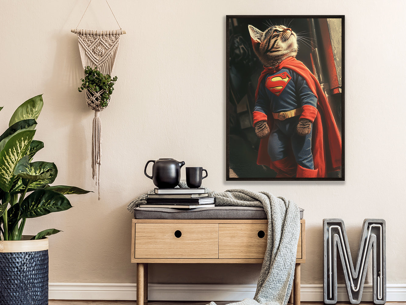 POSTER ›Supercat 3‹ / Wanddeko, Art Print, Kinderzimmer Poster, Superheld, Katze, Batman, Geschenk für Katzenfans (Kopie) (Kopie) (Kopie)