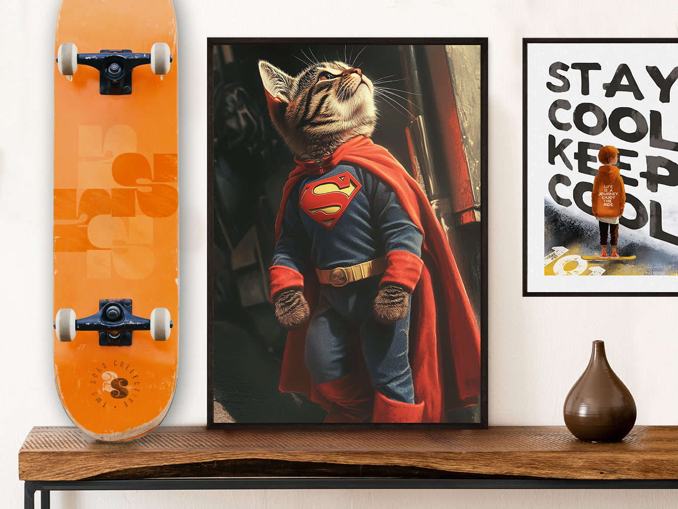 POSTER ›Supercat 3‹ / Wanddeko, Art Print, Kinderzimmer Poster, Superheld, Katze, Batman, Geschenk für Katzenfans (Kopie) (Kopie) (Kopie)