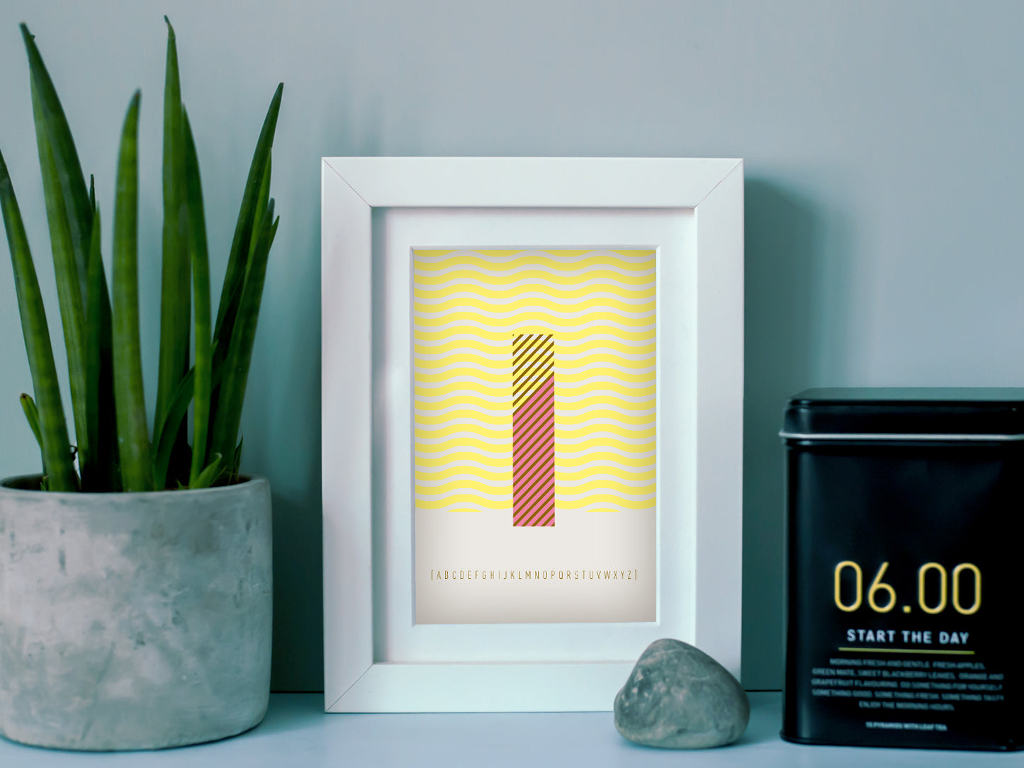 Postkarte Buchstabe I / ABC Karte, Alphabet, Grußkarte, Initial