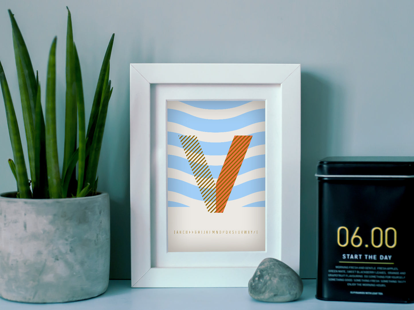 Postkarte Buchstabe V / ABC Karte, Alphabet, Grußkarte, Initial