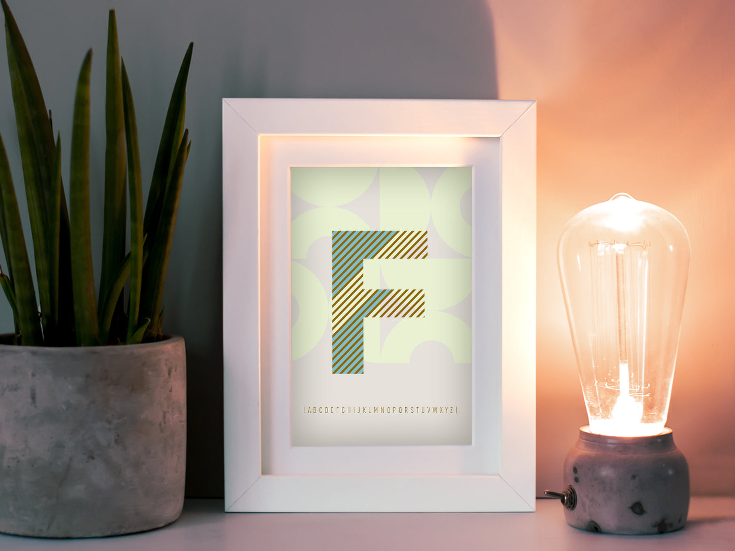 Postkarte Buchstabe F / ABC Karte, Alphabet, Grußkarte, Initial