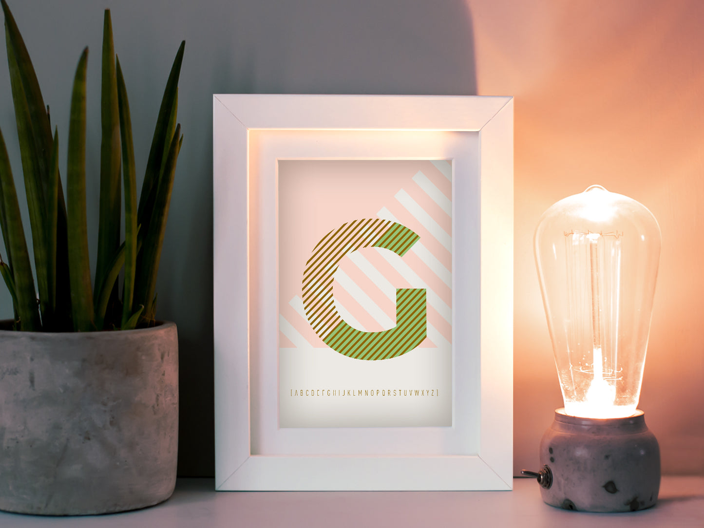 Postkarte Buchstabe G / ABC Karte, Alphabet, Grußkarte, Initial