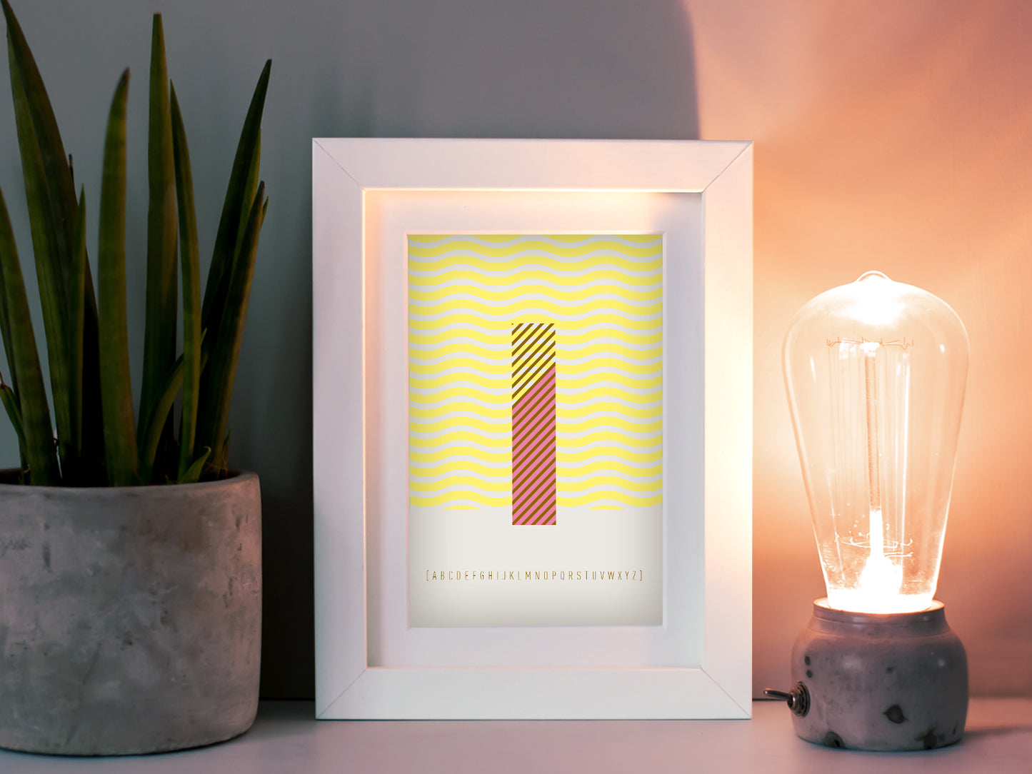 Postkarte Buchstabe I / ABC Karte, Alphabet, Grußkarte, Initial