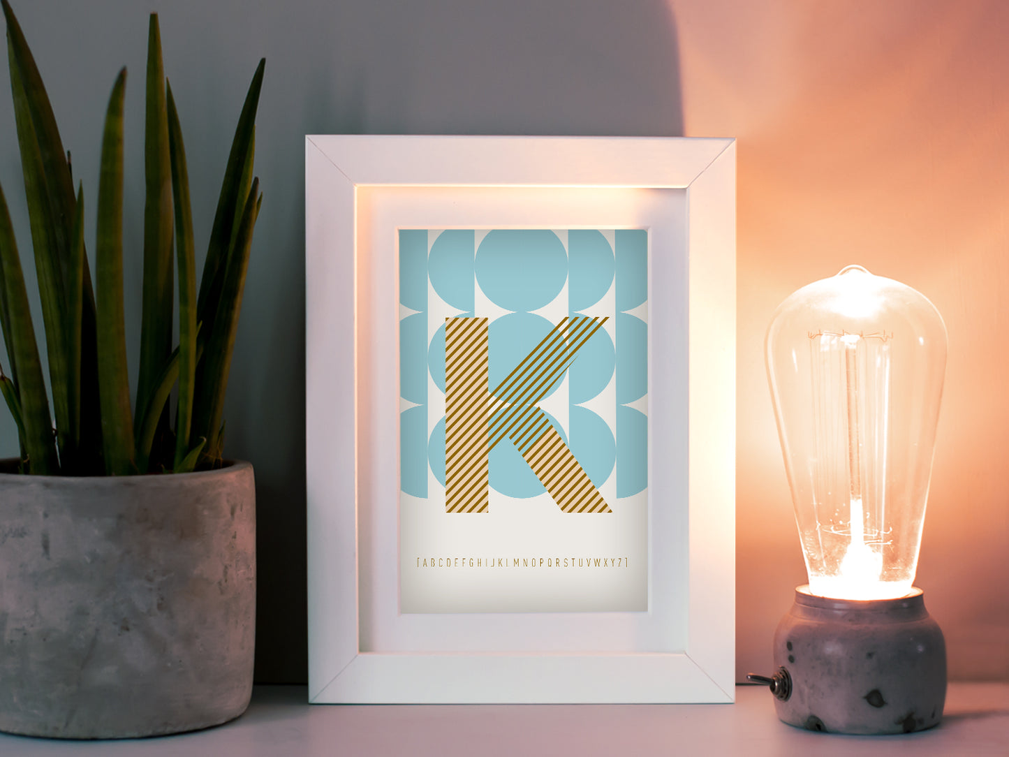 Postkarte Buchstabe K / ABC Karte, Alphabet, Grußkarte, Initial