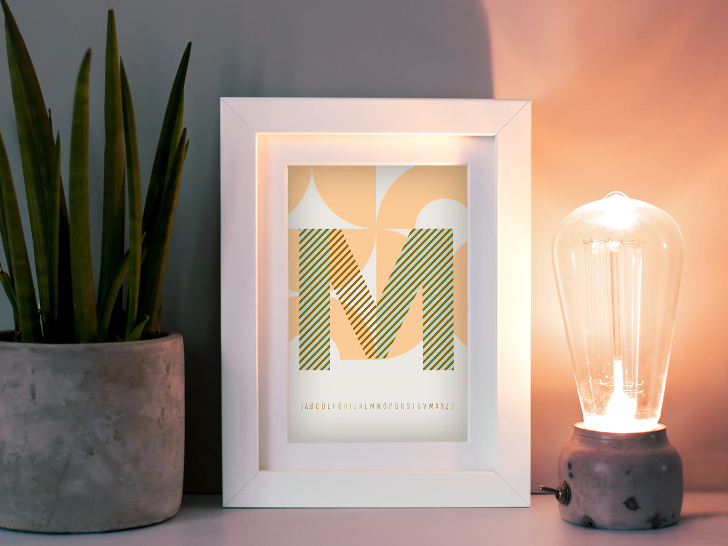 Postkarte Buchstabe M / ABC Karte, Alphabet, Grußkarte, Initial