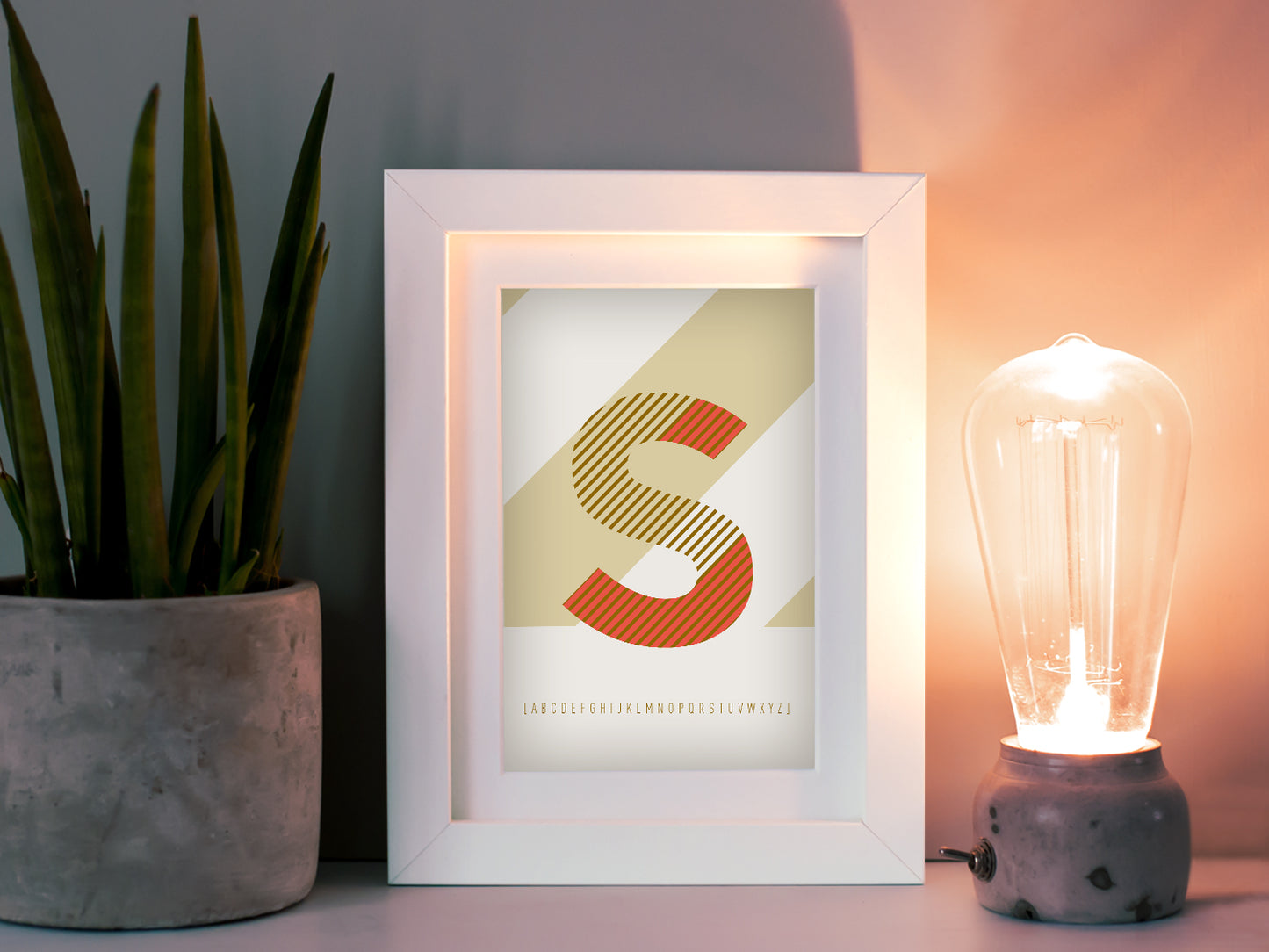 Postkarte Buchstabe S / ABC Karte, Alphabet, Grußkarte, Initial