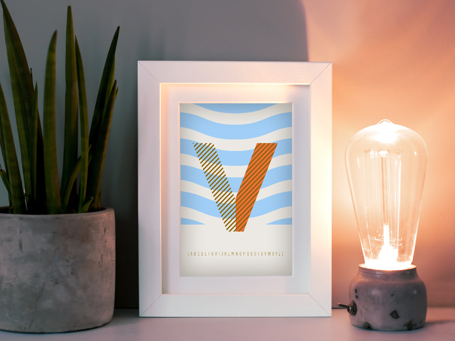 Postkarte Buchstabe V / ABC Karte, Alphabet, Grußkarte, Initial