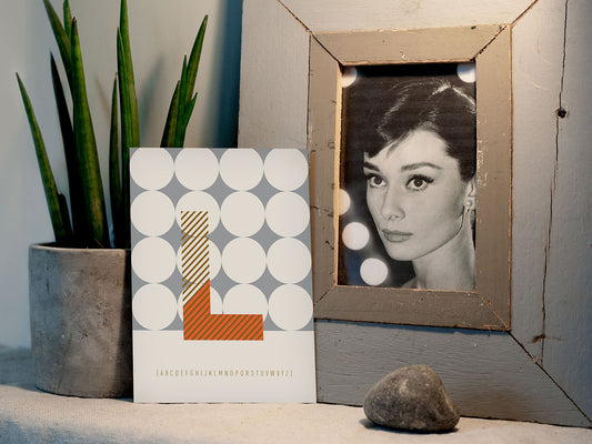 Postkarte Buchstabe L / ABC Karte, Alphabet, Grußkarte, Initial