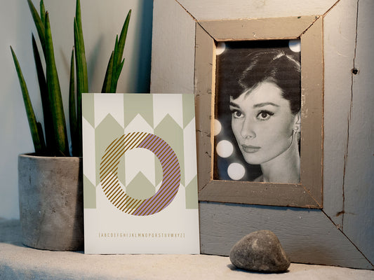 Postkarte Buchstabe O / ABC Karte, Alphabet, Grußkarte, Initial