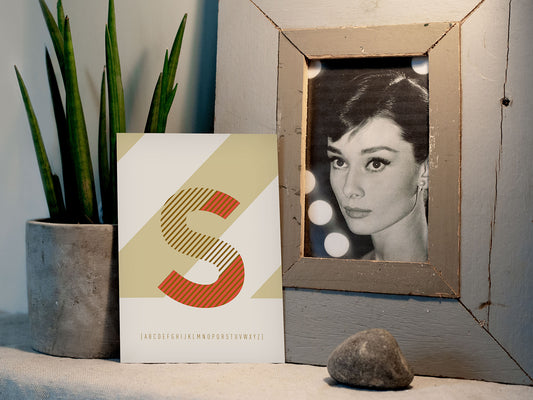 Postkarte Buchstabe S / ABC Karte, Alphabet, Grußkarte, Initial