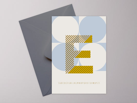 Postkarte Buchstabe E / ABC Karte, Alphabet, Grußkarte, Initial