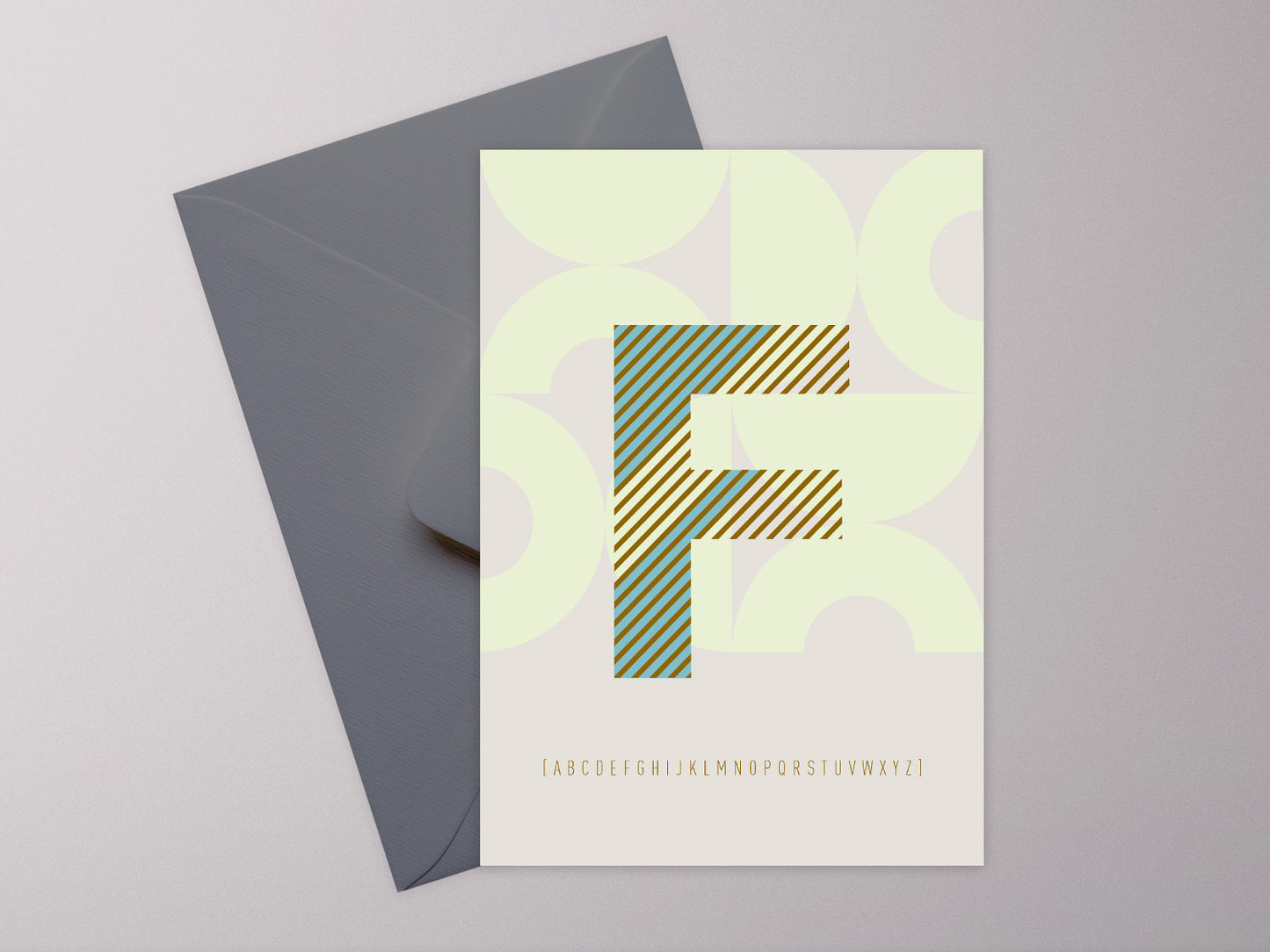 Postkarte Buchstabe F / ABC Karte, Alphabet, Grußkarte, Initial