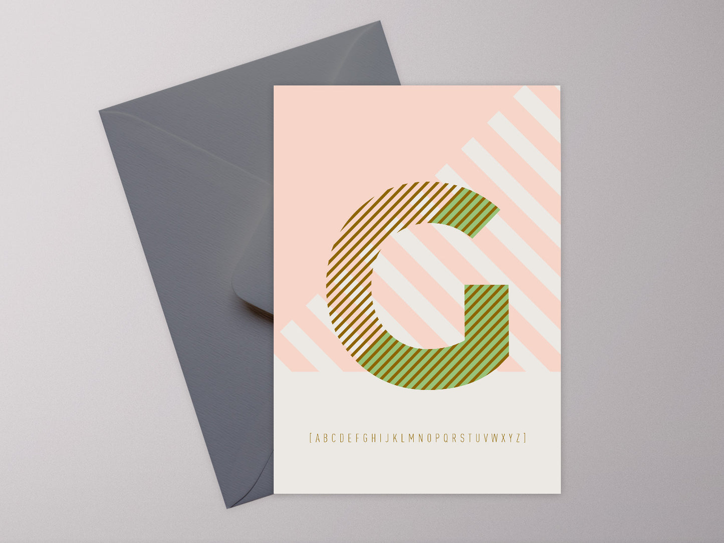 Postkarte Buchstabe G / ABC Karte, Alphabet, Grußkarte, Initial