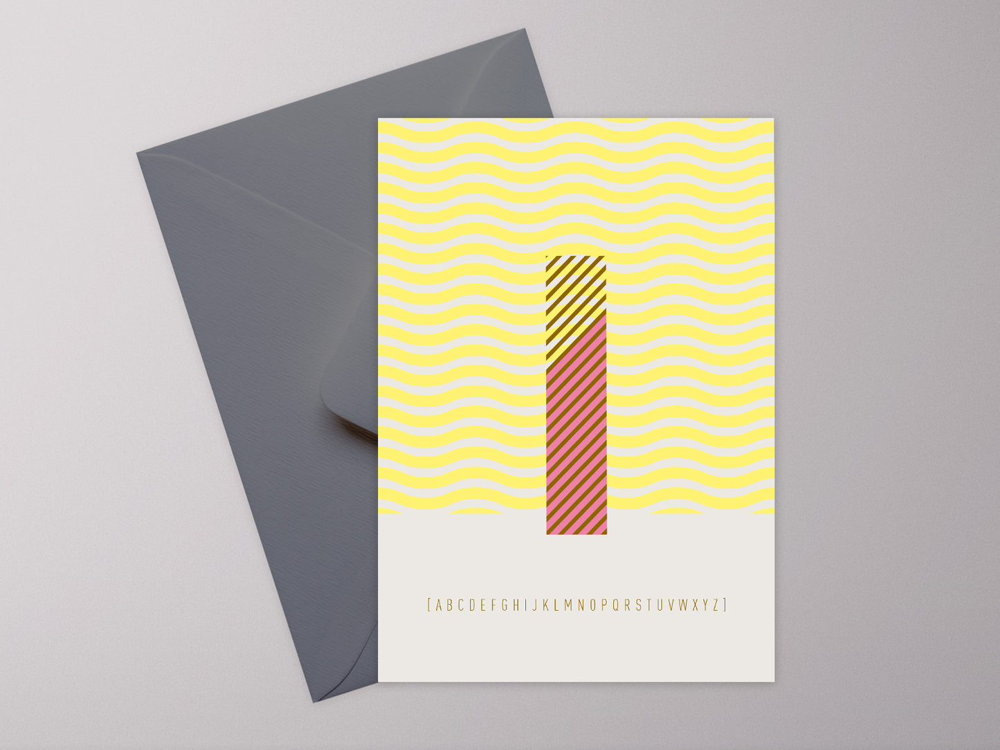 Postkarte Buchstabe I / ABC Karte, Alphabet, Grußkarte, Initial