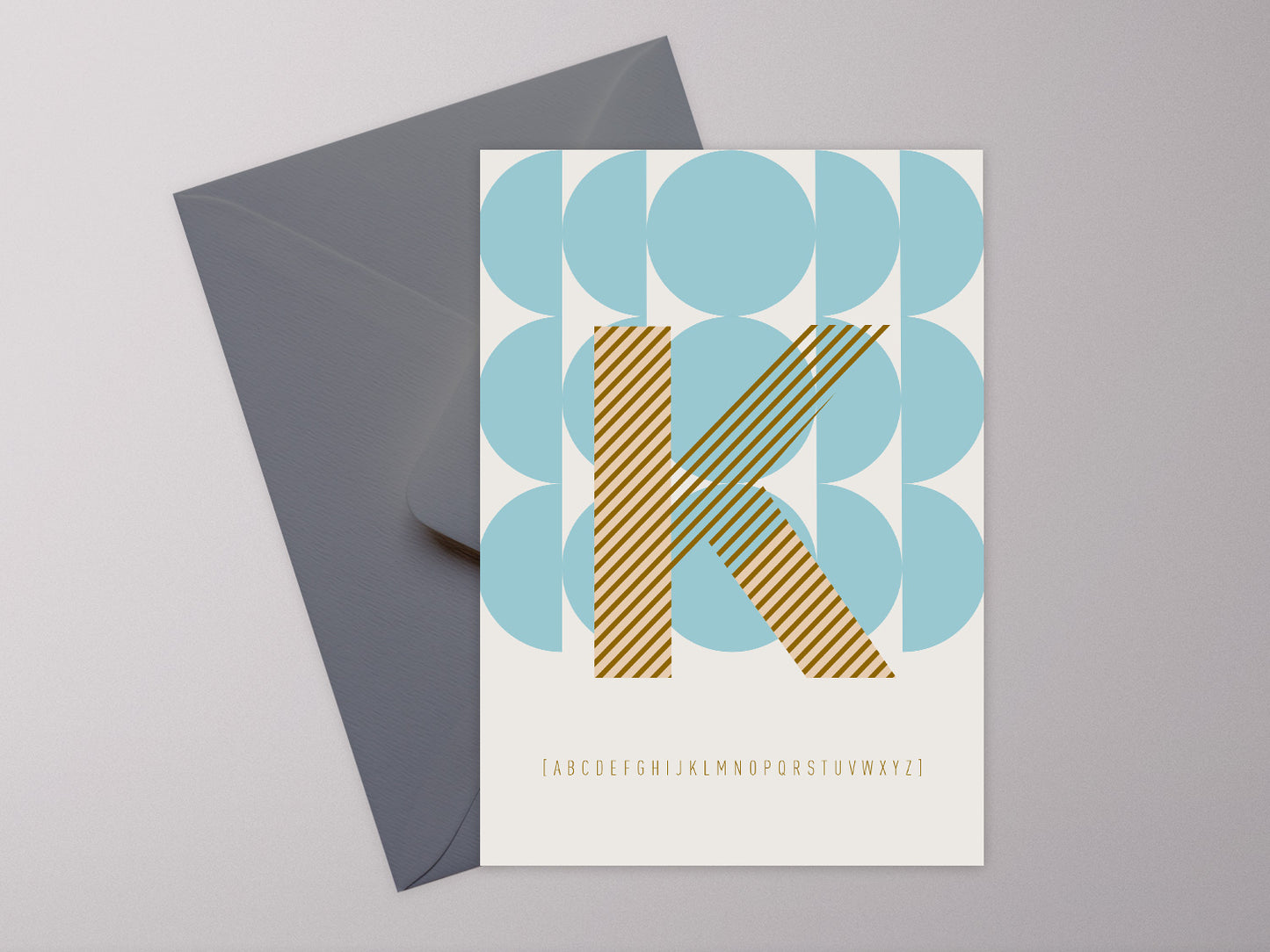 Postkarte Buchstabe K / ABC Karte, Alphabet, Grußkarte, Initial