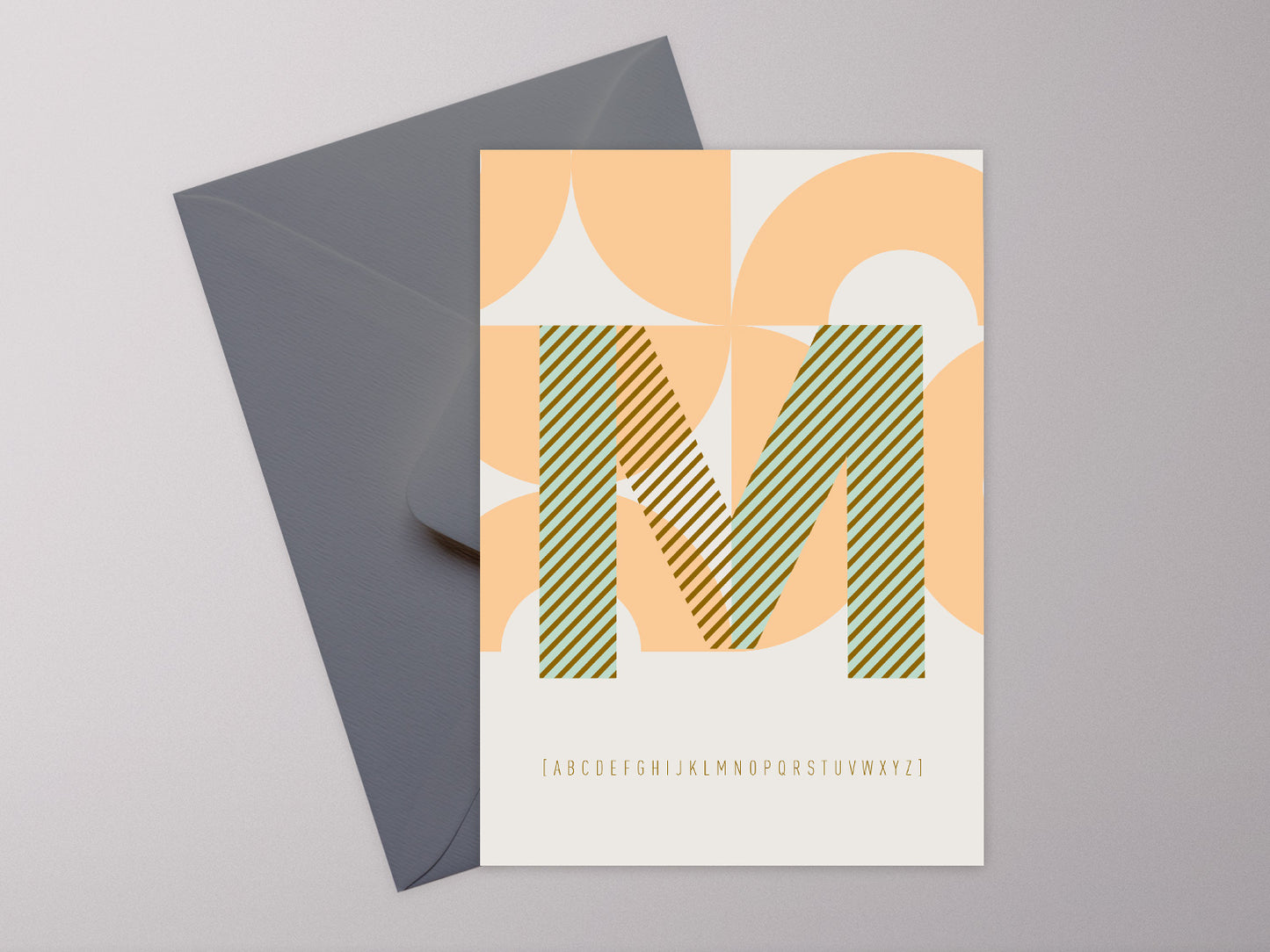 Postkarte Buchstabe M / ABC Karte, Alphabet, Grußkarte, Initial