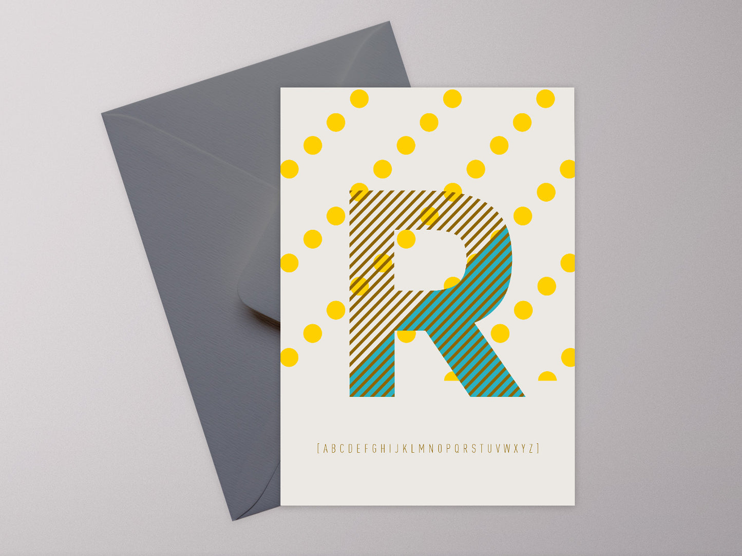 Postkarte Buchstabe R / ABC Karte, Alphabet, Grußkarte, Initial