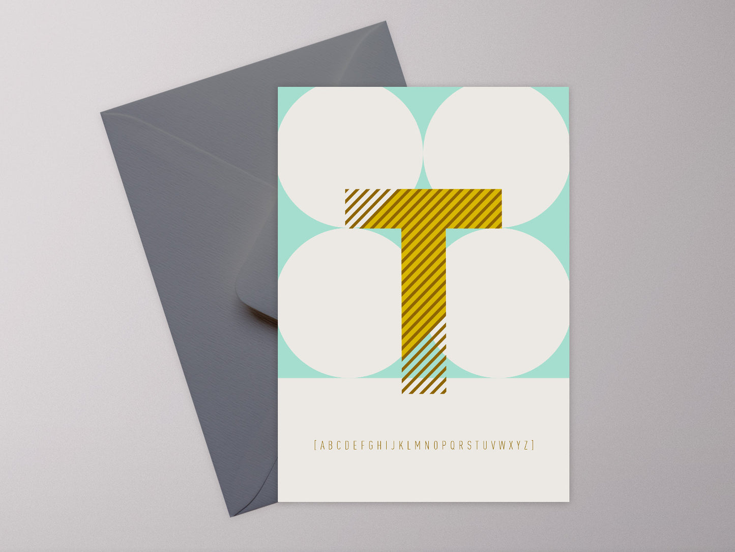Postkarte Buchstabe T / ABC Karte, Alphabet, Grußkarte, Initial