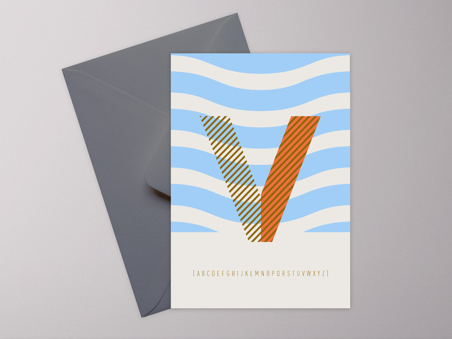 Postkarte Buchstabe V / ABC Karte, Alphabet, Grußkarte, Initial