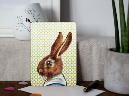 Postkarte Osterhase ›Follow the bunny‹, Osterkarte, Vinatge, Frohe Ostern, Hase