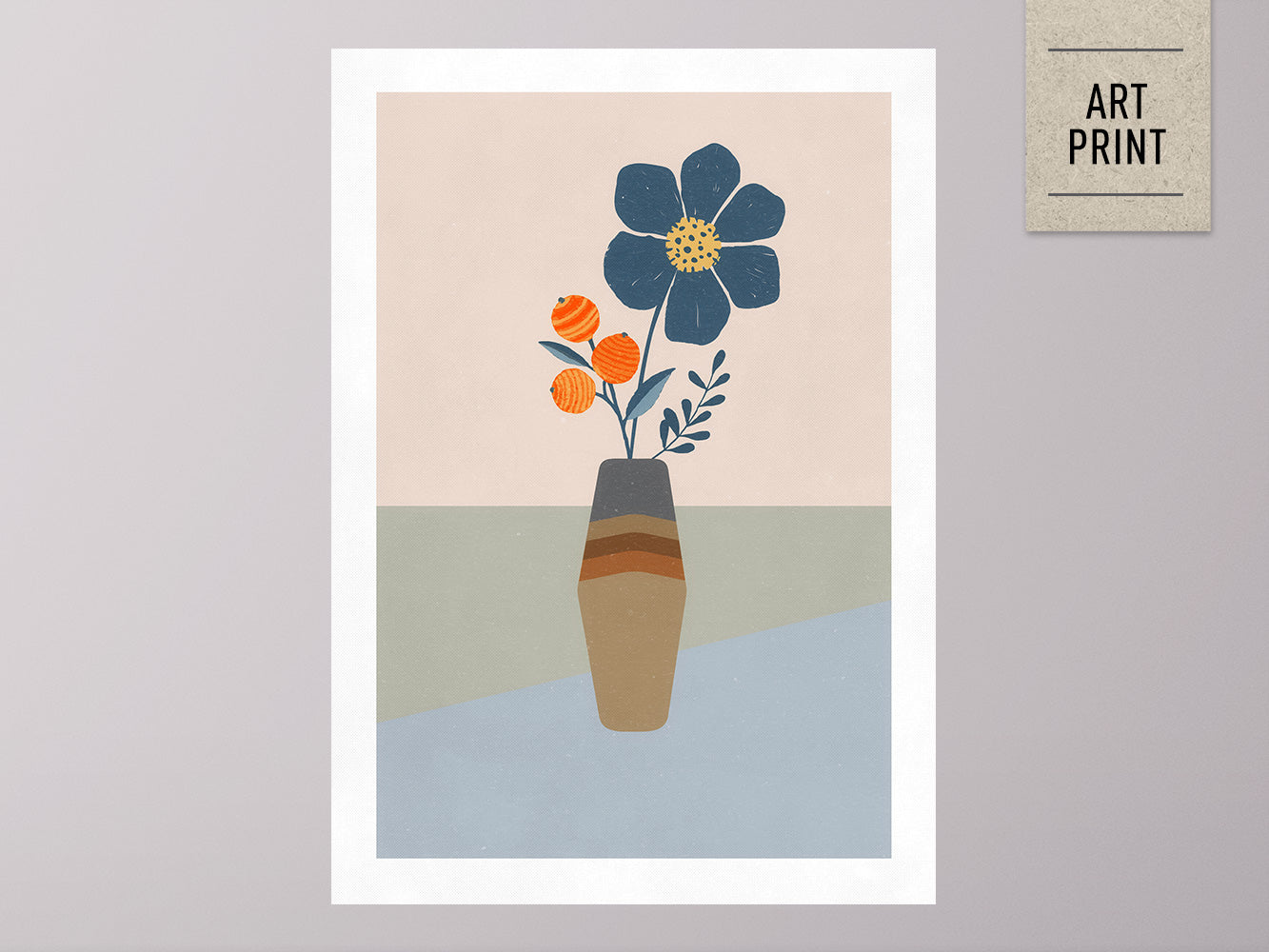 DRUCK ›BLUE FLOWER‹ / Wall Blume, Poster, F Art, Wandbild, Kunstdruck, – lazydaypaper