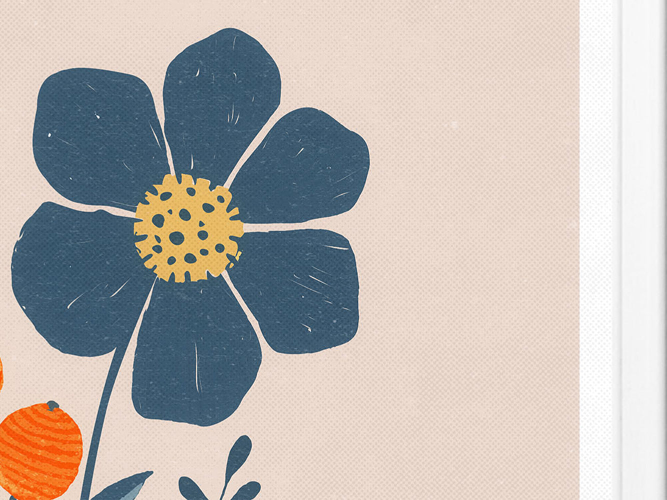 DRUCK ›BLUE FLOWER‹ / Wall Art, Wandbild, Poster, Kunstdruck, Blume, Floral, Retro, Design, Pastel