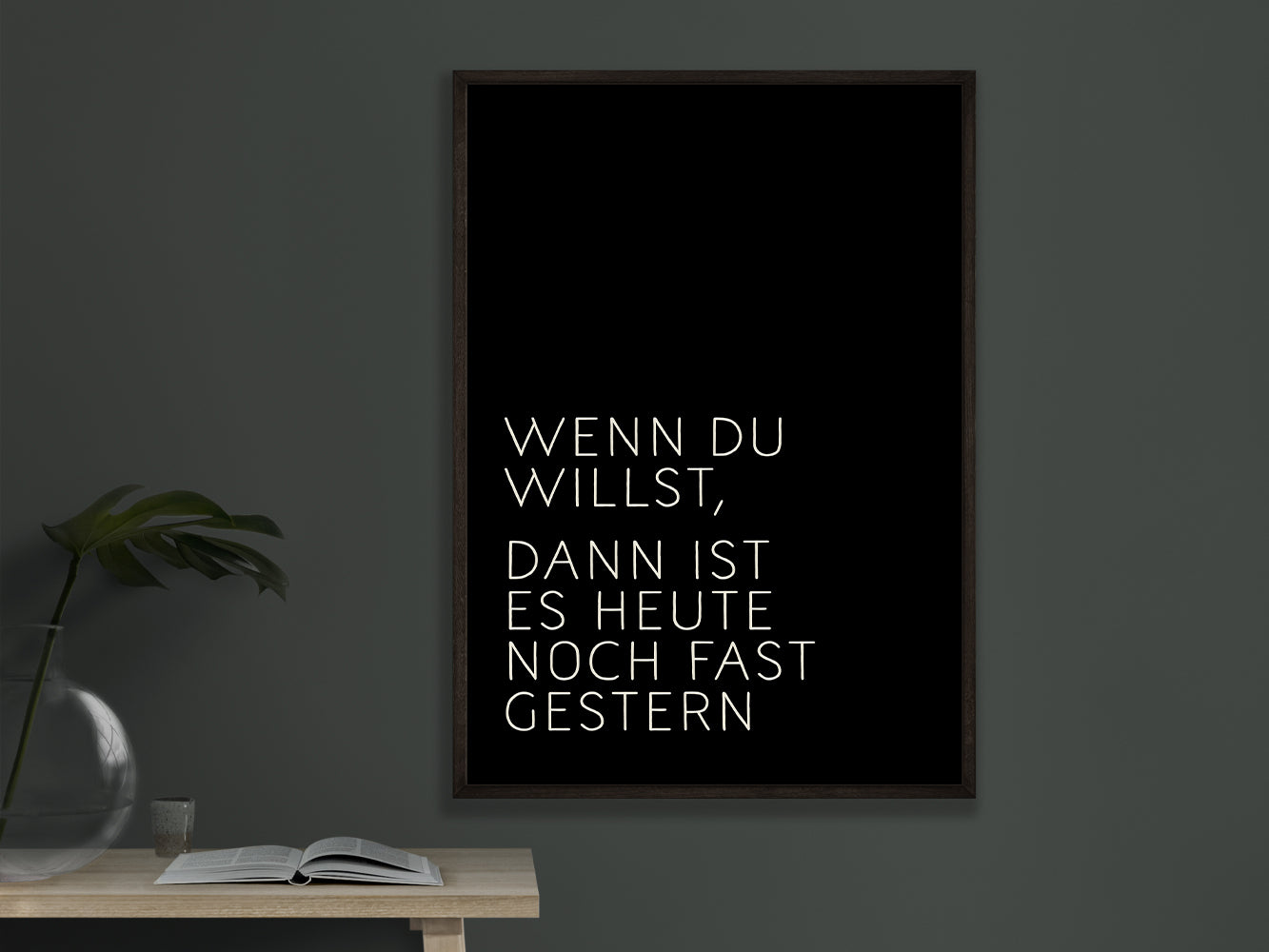 DRUCK ›Wenn du willst,...‹ / Schwarz, Type Art, Wanddeko, Art Print, Poster, Retro, Wandbild, Liebe, Freundschaft, Quote