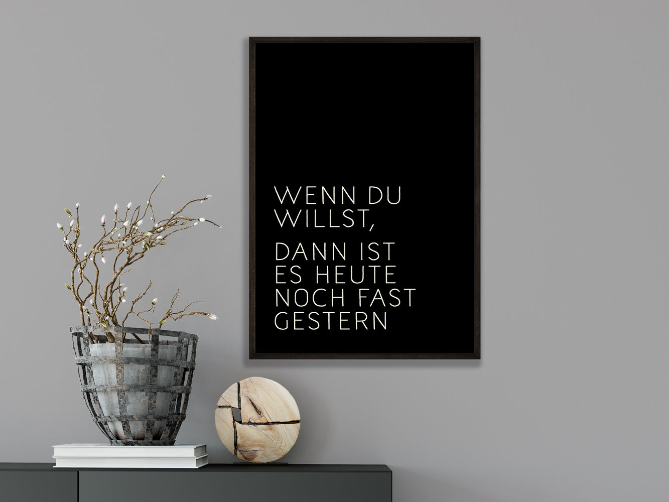 DRUCK ›Wenn du willst,...‹ / Schwarz, Type Art, Wanddeko, Art Print, Poster, Retro, Wandbild, Liebe, Freundschaft, Quote