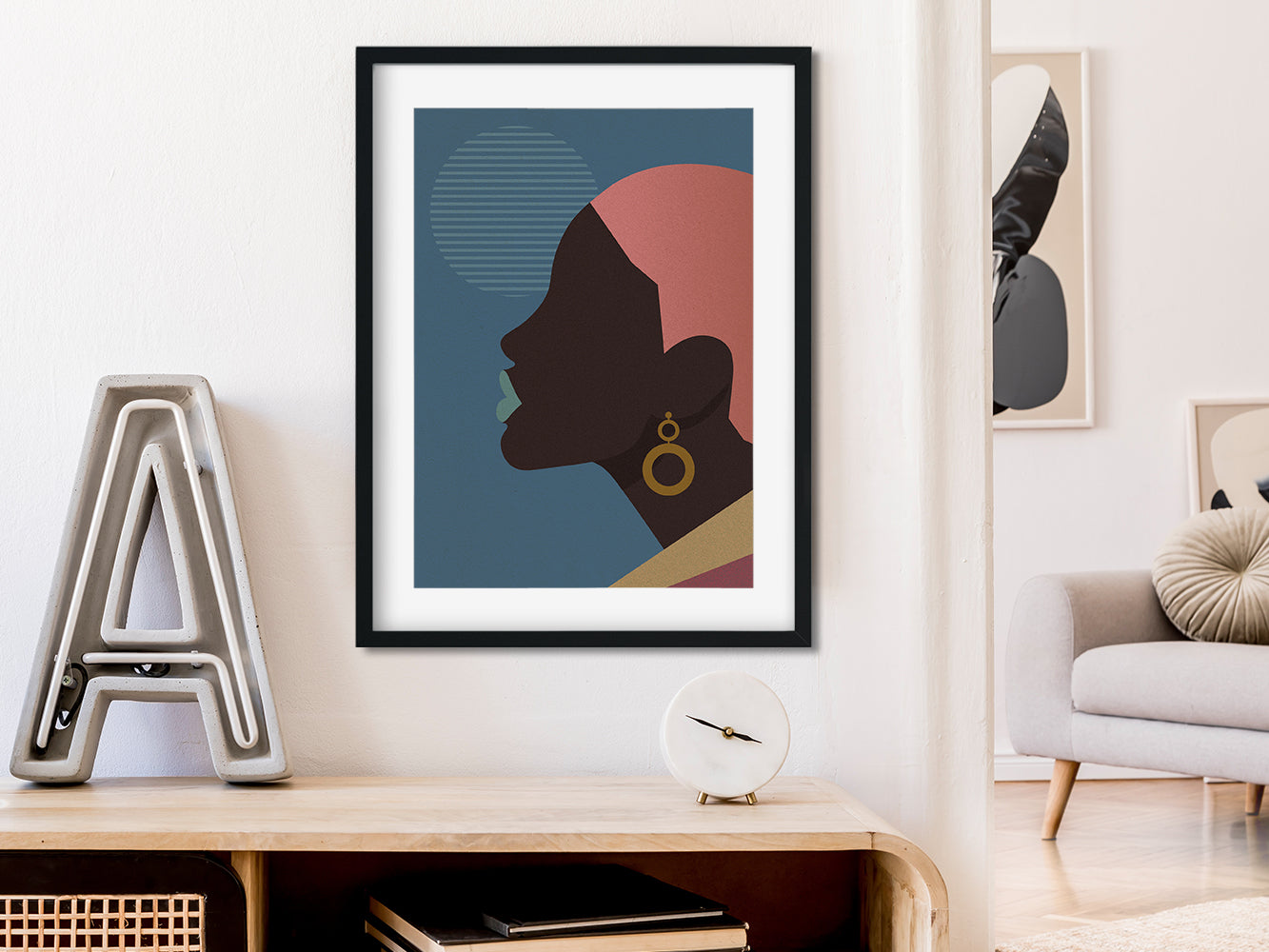 DRUCK ›Afrika Fashion 02‹ / Art Print, Ethno, Mode, Illustration, Wandbild, grafisch, minimalistisch, stylish, Trend, sinnlich, Silhouette