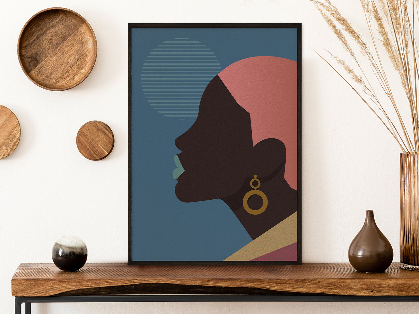 DRUCK ›Afrika Fashion 02‹ / Art Print, Ethno, Mode, Illustration, Wandbild, grafisch, minimalistisch, stylish, Trend, sinnlich, Silhouette