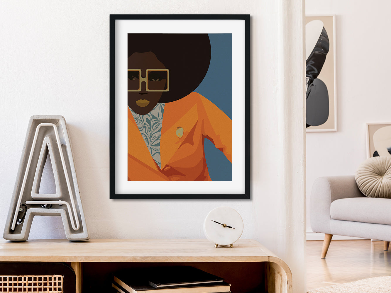 ›Afrika Fashion 07‹ / Wanddeko, Art Print, Ethno, Mode, Illustration, Wandbild, leuchtend, grafisch, Trend, minimalistisch, stylish