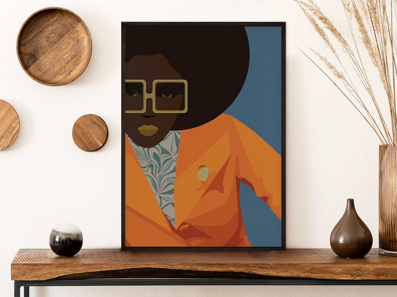 ›Afrika Fashion 07‹ / Wanddeko, Art Print, Ethno, Mode, Illustration, Wandbild, leuchtend, grafisch, Trend, minimalistisch, stylish