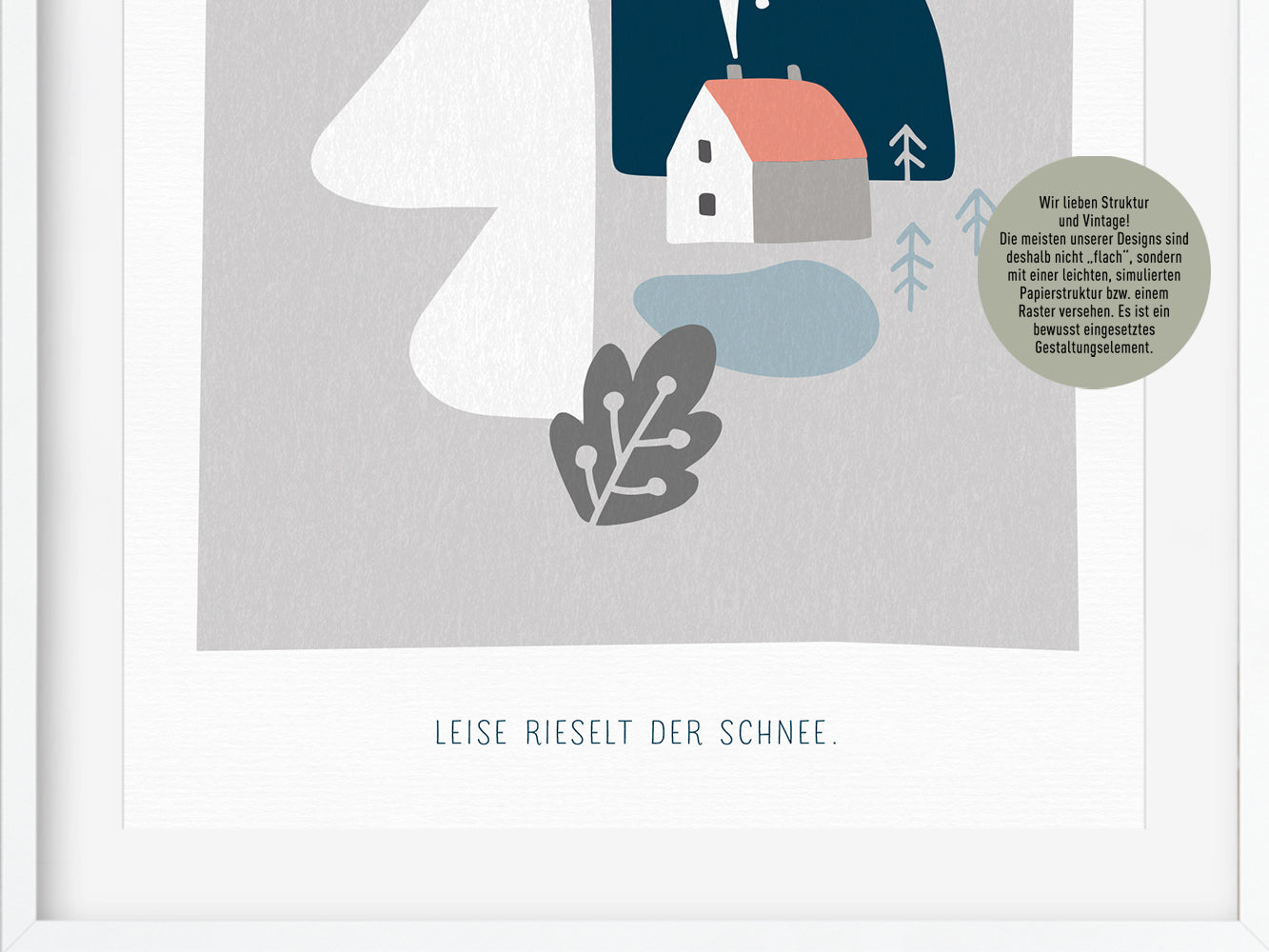 Leise rieseld der Schnee..., ein Weihnachtsmotiv im Scandi Nordic Stil als schöner Art-Print für dein Zuhause, oder als Geschenk für deine Lieben zu Weihnachten.
