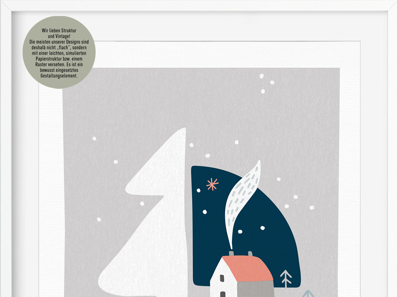 Leise rieseld der Schnee..., ein Weihnachtsmotiv im Scandi Nordic Stil als schöner Art-Print für dein Zuhause, oder als Geschenk für deine Lieben zu Weihnachten.