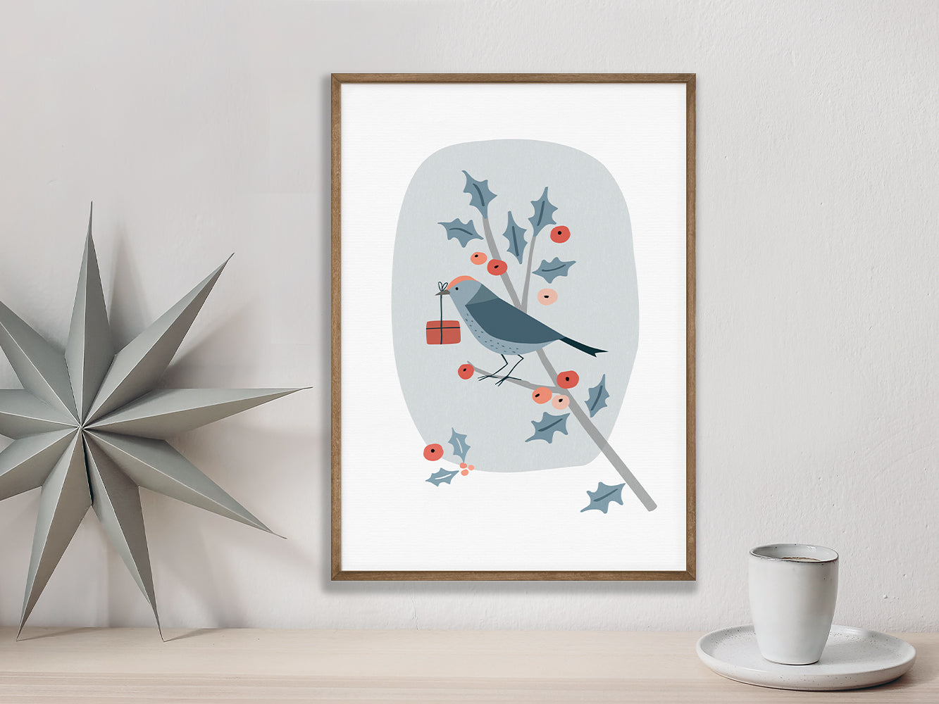 DRUCK ›Weihnachten 02‹ / Art Print, Poster, Illustrationen, Scandi Nordic Deco, Winterlandschaft, Winter, Homedeco