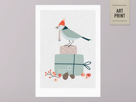 DRUCK ›Weihnachten 03‹ / Art Print, Poster, Illustrationen, Scandi Nordic Deco, Winterlandschaft, Winter, Homedeco