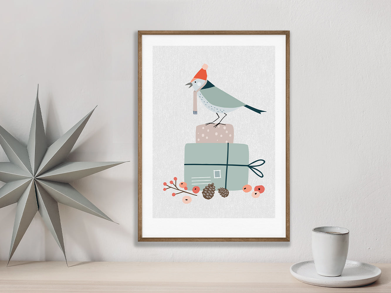 DRUCK ›Weihnachten 03‹ / Art Print, Poster, Illustrationen, Scandi Nordic Deco, Winterlandschaft, Winter, Homedeco