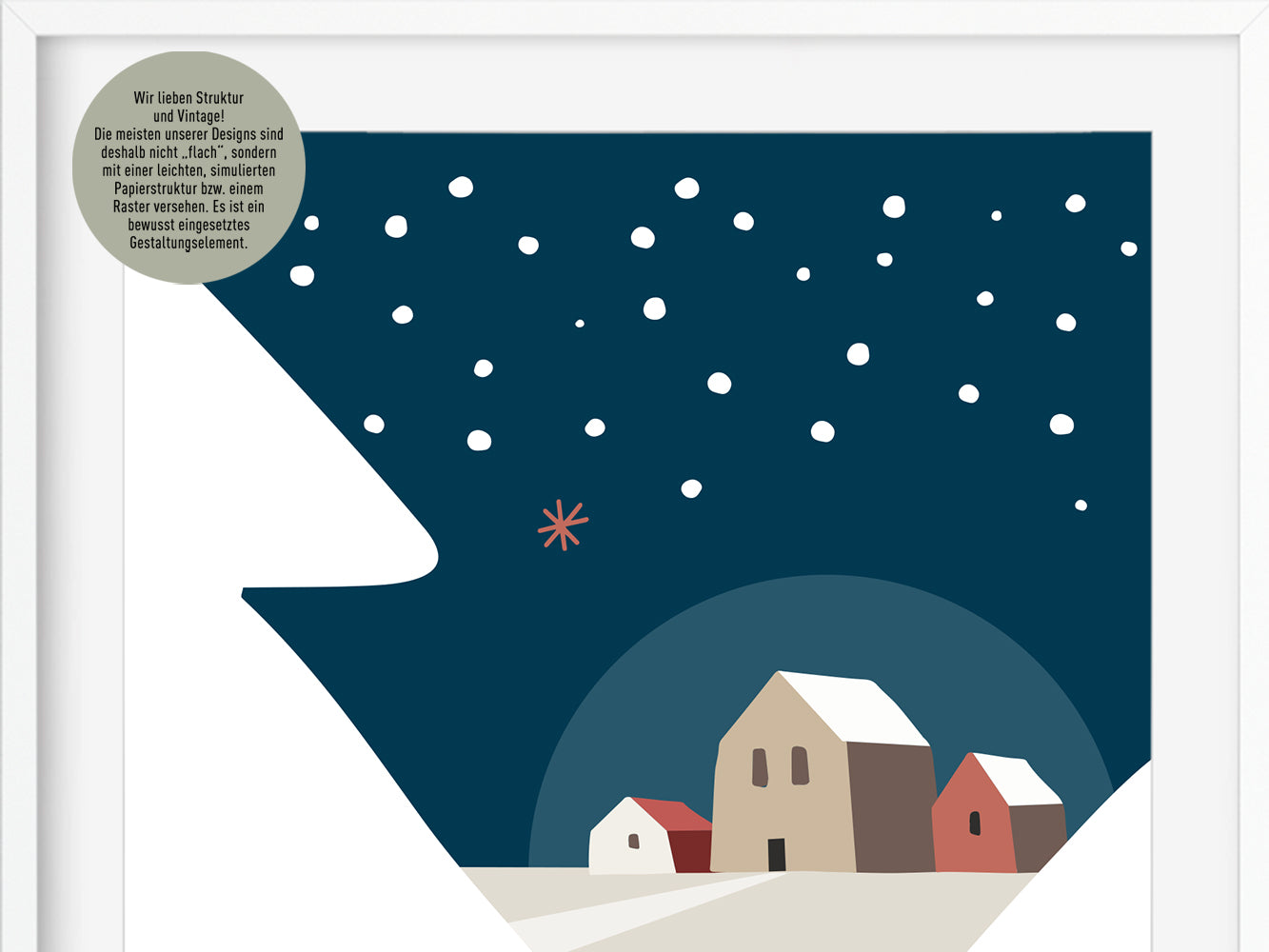 DRUCK ›Weihnachten 04‹ / Art Print, Poster, Illustrationen, Scandi Nordic Deco, Winterlandschaft, Winter, Homedeco