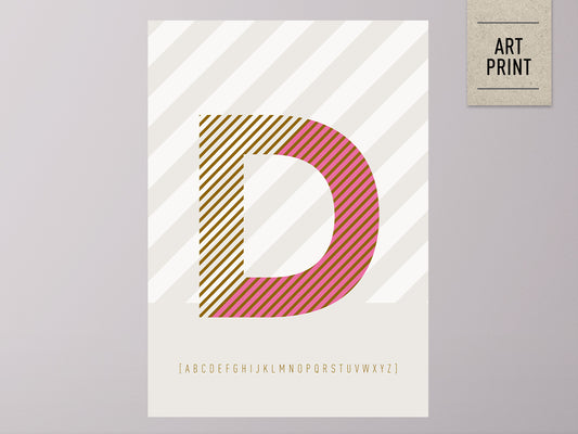 DRUCK ›D-TYPEFACE‹ / ABC, Wandbild, Typo-Poster, Kunstdruck, Alphabet, Typografie